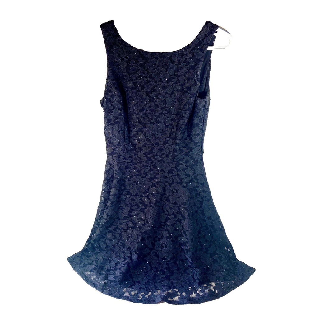 Speechless Black Lace Dress Juniors Fit & Flare Lined Size 7 Sparkles